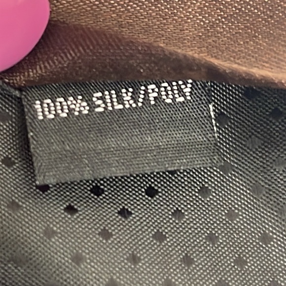 Biani Brown Silk Tie Pink Design Made in Italy 4 inches wide Length 61 classic - Picture 3 of 7